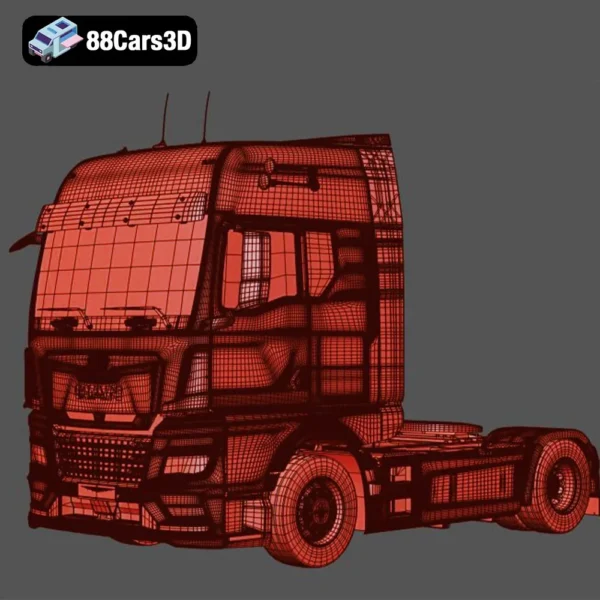 Man TGX 2020-006 MAN TGX 2020 3D Model Heavy Duty Truck Visualization
