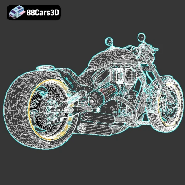 Motorcycle harley N291113-006 Harley-Davidson Style Motorcycle 3D Model