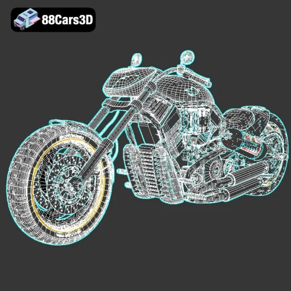 Motorcycle harley N291113-007 Harley-Davidson Style Motorcycle 3D Model