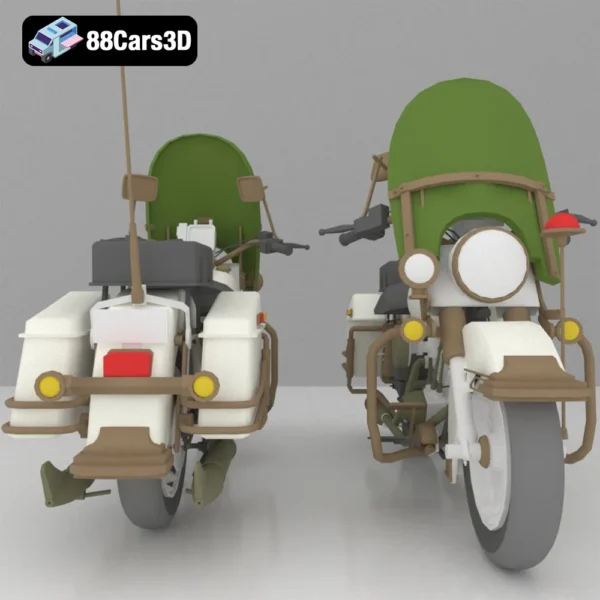 Police Motorcycle 3D Model
