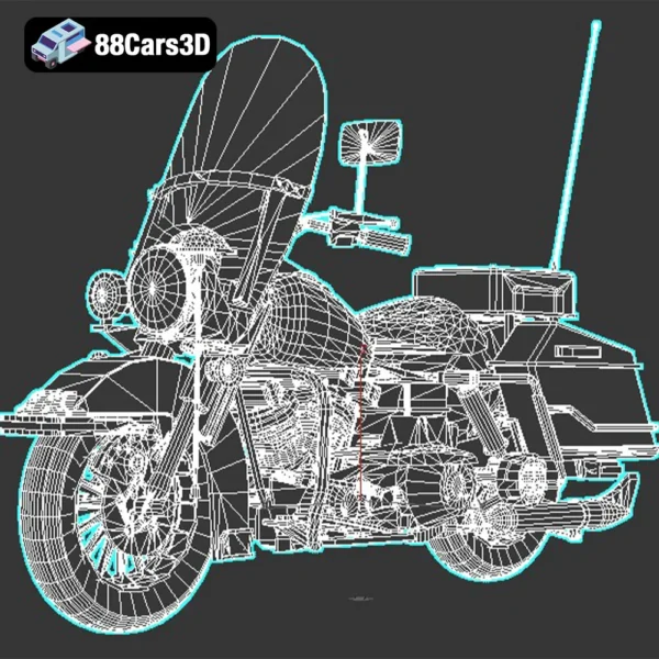 Police Motorcycle 3D Model