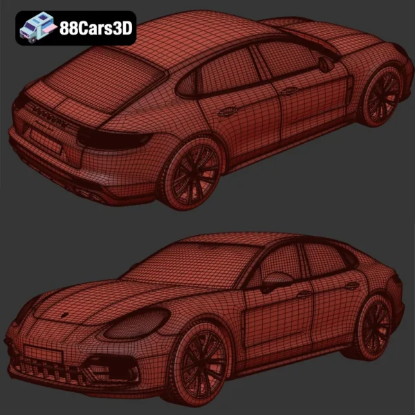 Porsche Panamera GTS 3D Model High-Performance Luxury Sports Sedan