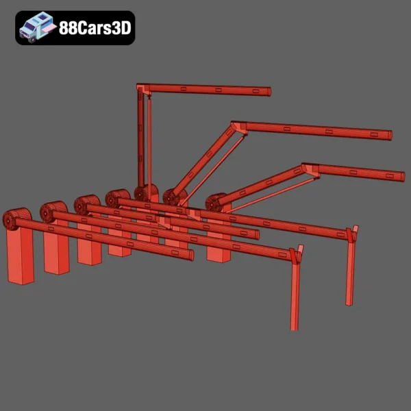 Shlagbaum Barrier Gate 3D Model for Parking and Security Control