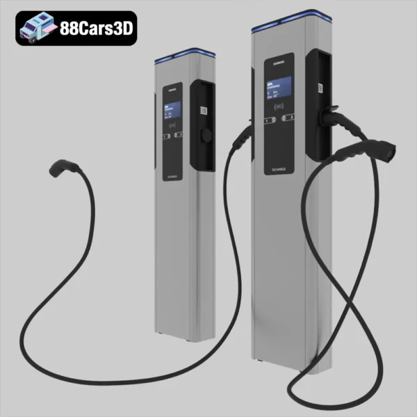 Siemens-001 Siemens SiCharge EV Charging Station Modern Electric Vehicle Charger 3D Model