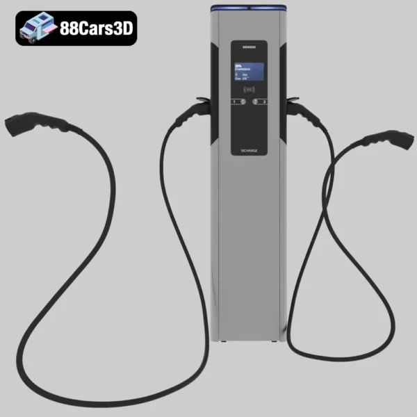 Siemens SiCharge EV Charging Station  Modern Electric Vehicle Charger 3D Model