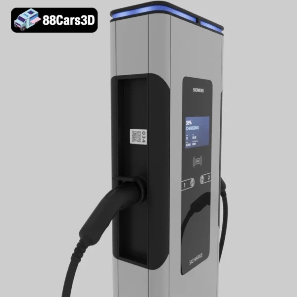 Siemens-003 Siemens SiCharge EV Charging Station Modern Electric Vehicle Charger 3D Model