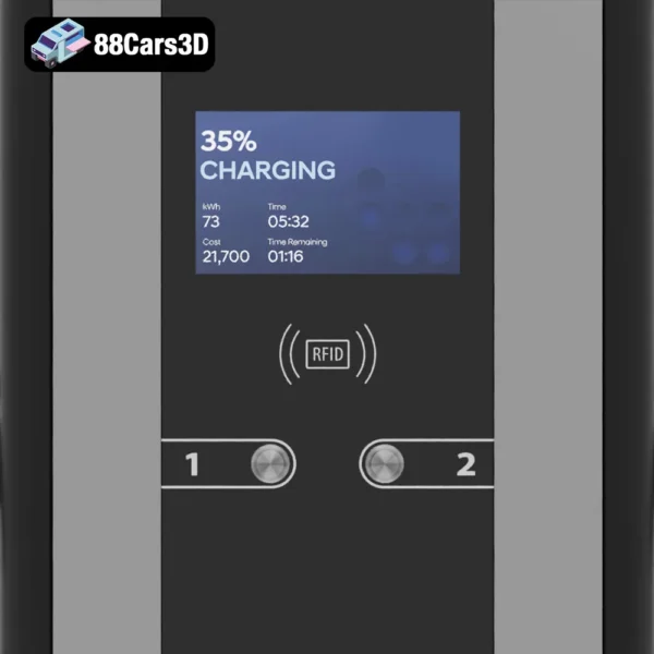 Siemens-005 Siemens SiCharge EV Charging Station Modern Electric Vehicle Charger 3D Model