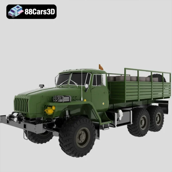 Soviet Ural 4320 MOD A Heavy Military Transport Truck 3D Model