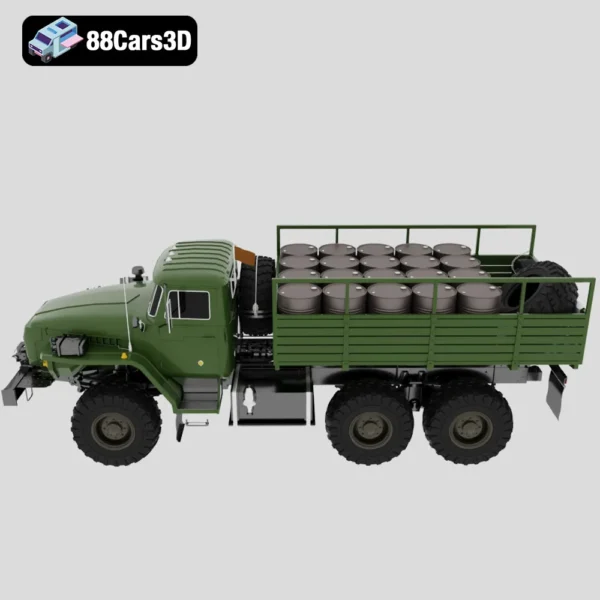 Soviet Ural 4320 MOD A Heavy Military Transport Truck 3D Model
