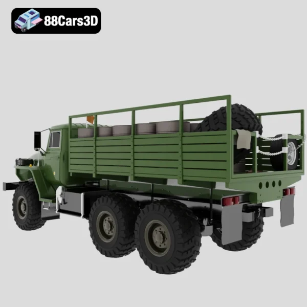 Soviet Ural 4320 MOD A Heavy Military Transport Truck 3D Model