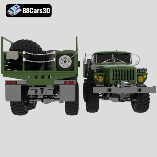 Soviet Ural 4320 MOD A Heavy Military Transport Truck 3D Model