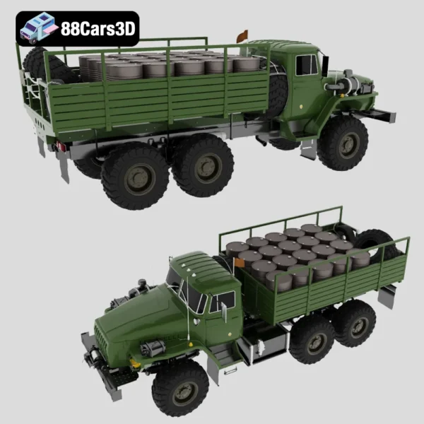 Soviet Ural 4320 MOD A Heavy Military Transport Truck 3D Model