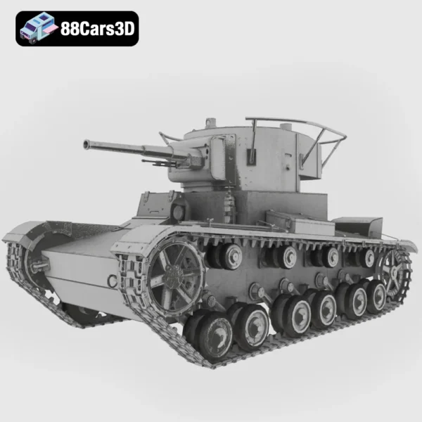 Tank 3D Model Detailed Military Vehicle