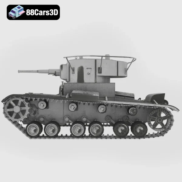 Tank 3D Model Detailed Military Vehicle
