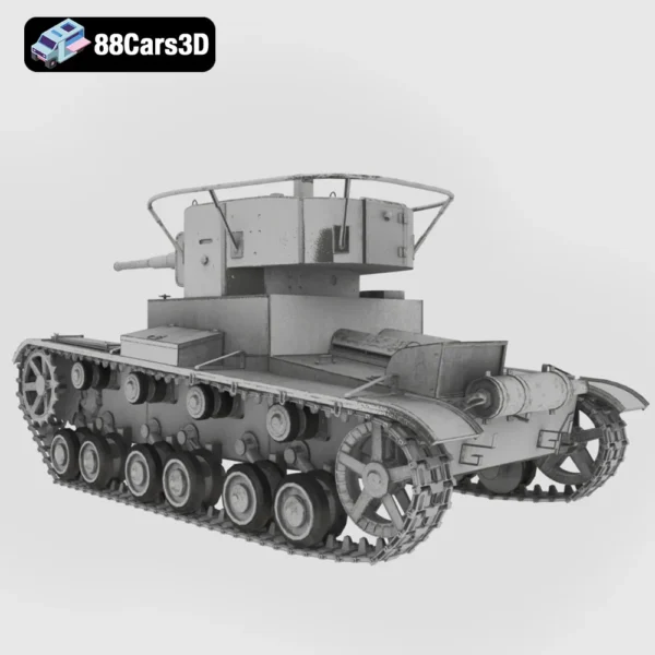 Tank 3D Model Detailed Military Vehicle