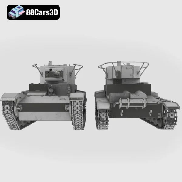 Tank 3D Model Detailed Military Vehicle