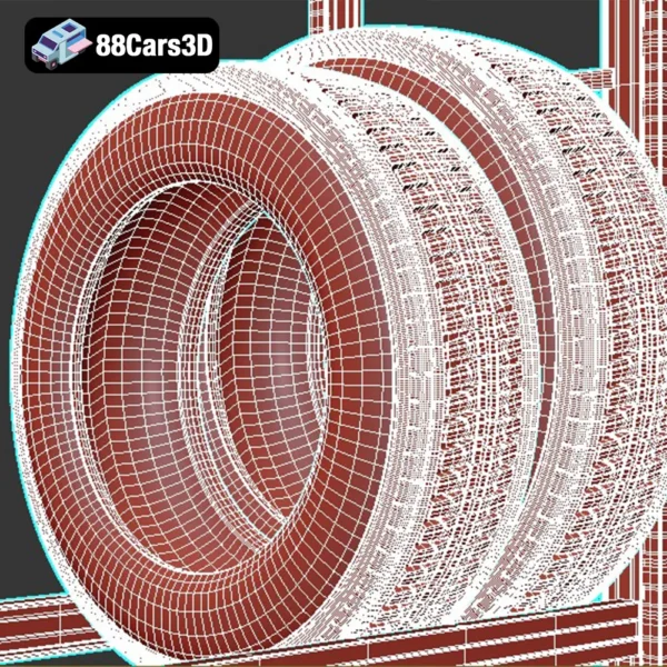 Tire Rack-005 Tire Rack 3D Model Garage Storage & Workshop Organization Asset
