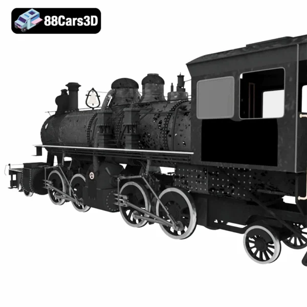 Train-004 Classic Steam Locomotive 3D Model