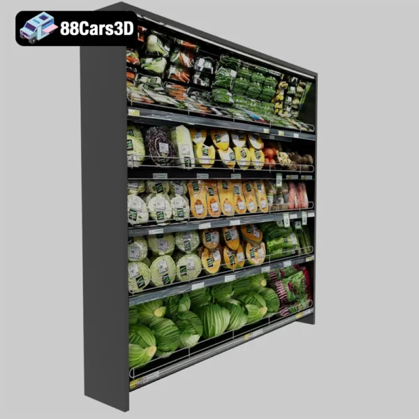 Vegetable Display Shelves 3D Model