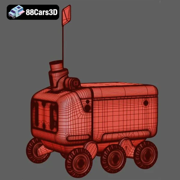 Yandex Rover V3 Autonomous Delivery Robot 3D Model