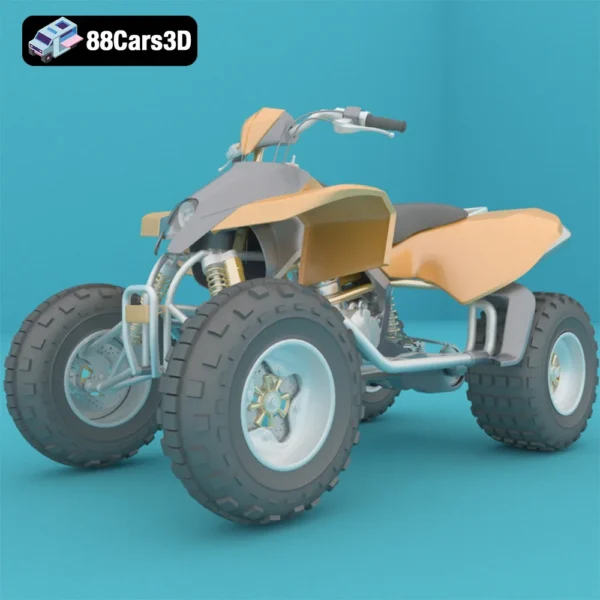 Four-Wheeled ATV Quad Bike 3D Model