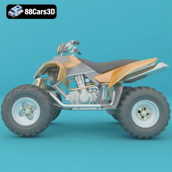 Four-Wheeled ATV Quad Bike 3D Model