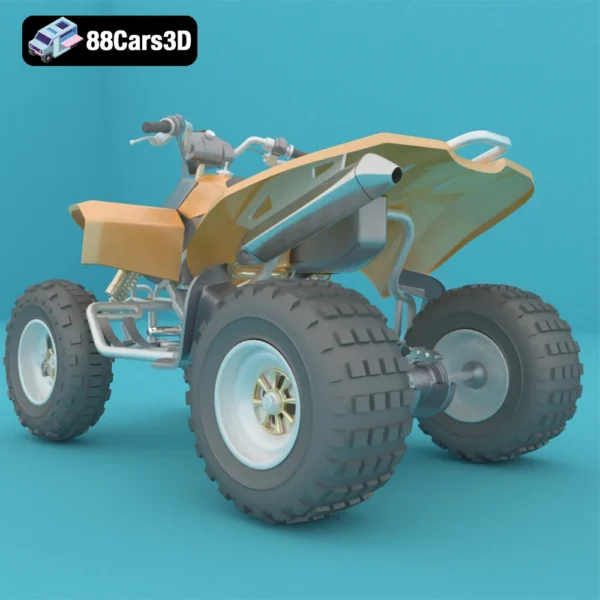 Four-Wheeled ATV Quad Bike 3D Model