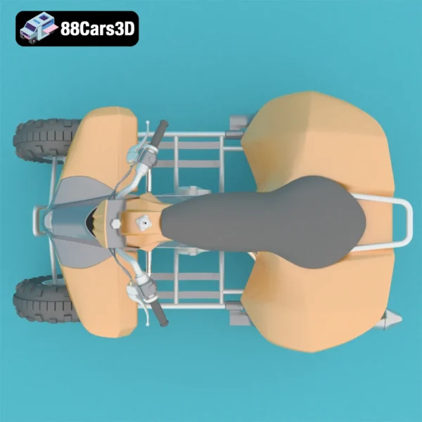 Four-Wheeled ATV Quad Bike 3D Model