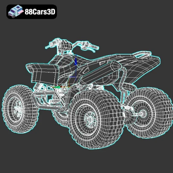 Four-Wheeled ATV Quad Bike 3D Model
