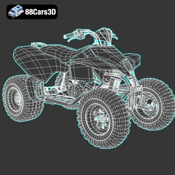 Four-Wheeled ATV Quad Bike 3D Model