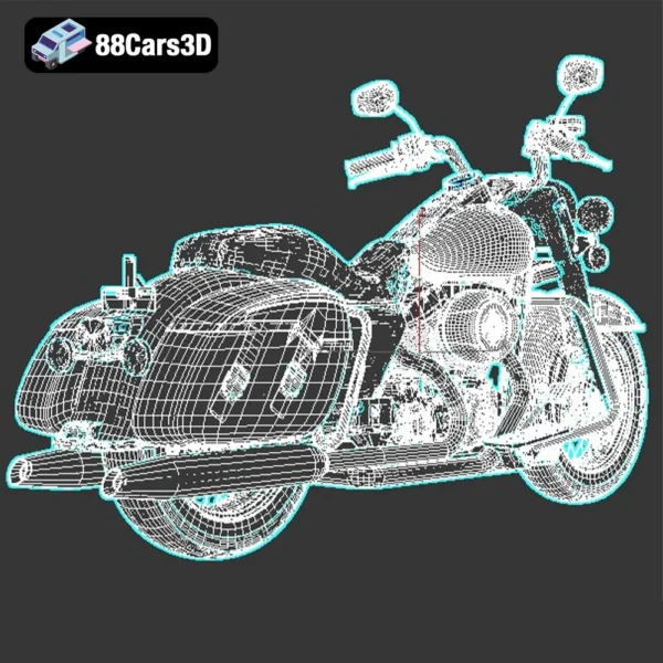 harley davidson road king -007 Harley Davidson Road King 3D Model
