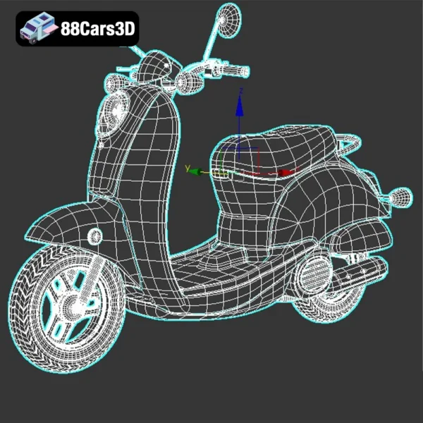 moto_007 Vespa Scooter 3D Model
