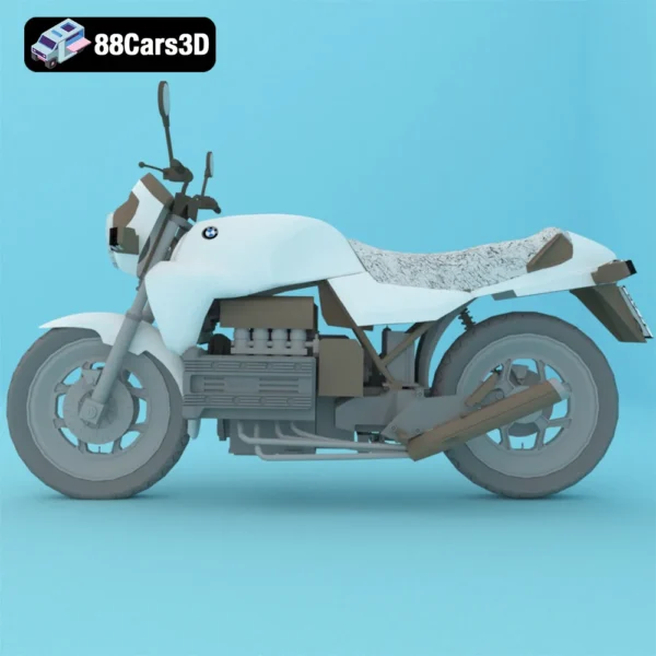 mototsikly-bmw-k-100-109-002 BMW K100 Custom (2021 Style) 3D Model