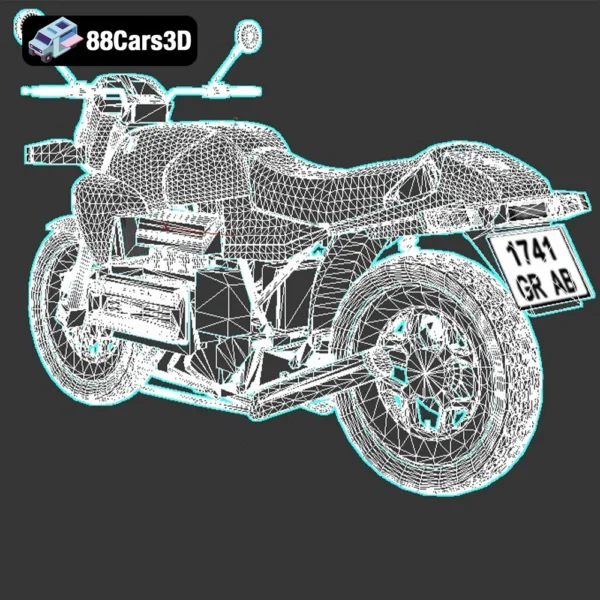 mototsikly-bmw-k-100-109-006 BMW K100 Custom (2021 Style) 3D Model