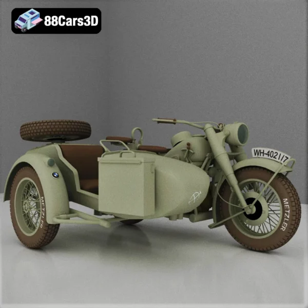 BMW R75 Motorcycle 3D Model