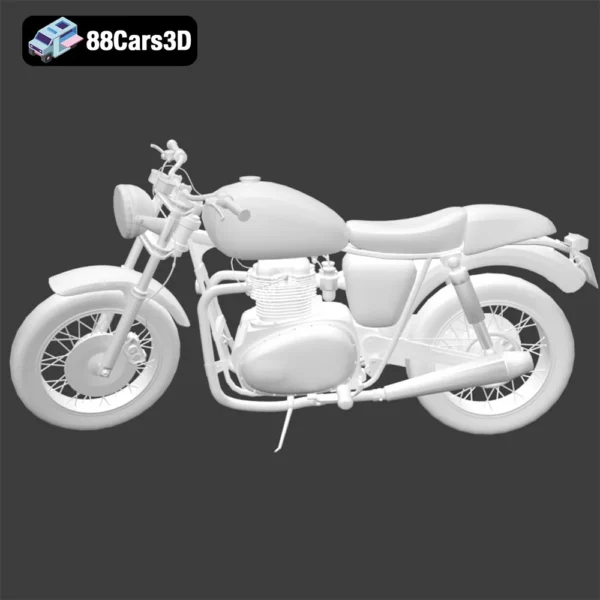 Classic Motorcycle 3D Model