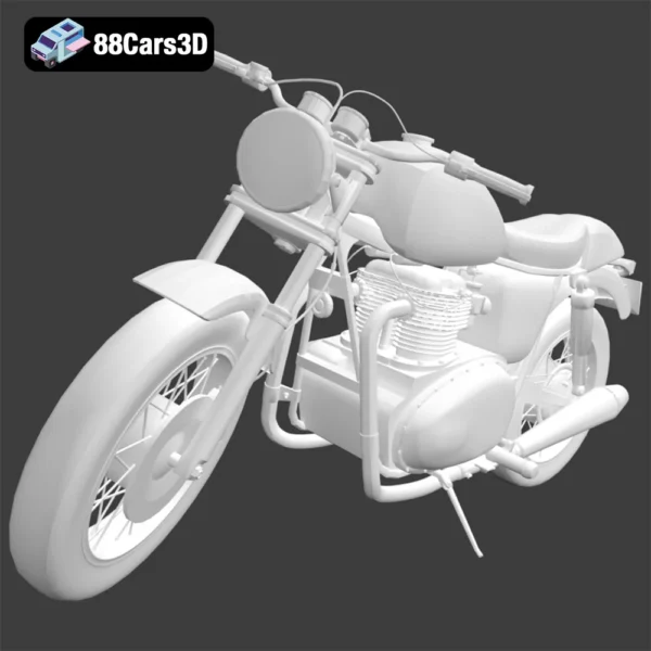Classic Motorcycle 3D Model