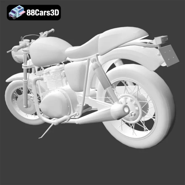 Classic Motorcycle 3D Model