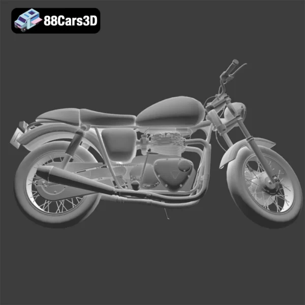 Classic Motorcycle 3D Model