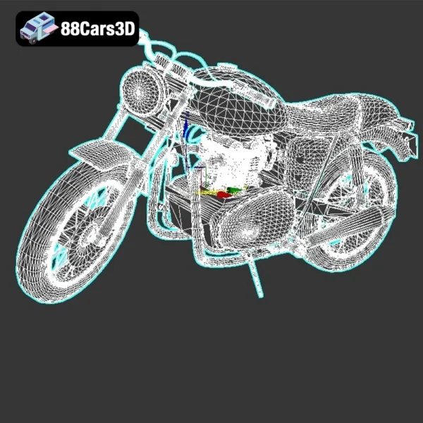 Classic Motorcycle 3D Model