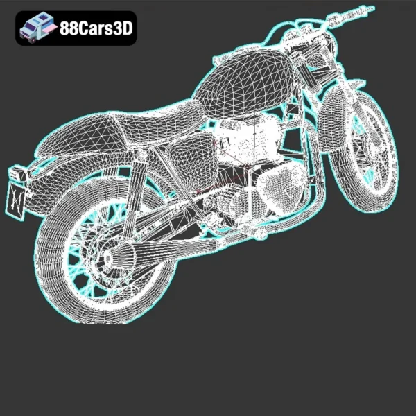 Classic Motorcycle 3D Model