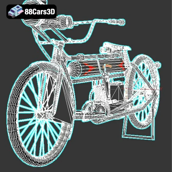1912 Henderson Motorcycle 3D Model