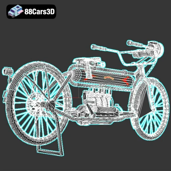 1912 Henderson Motorcycle 3D Model