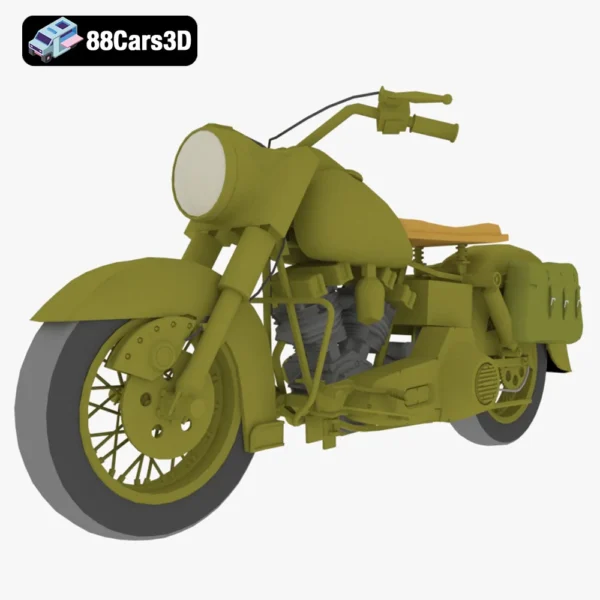 WWII Military Motorcycle 3D Model