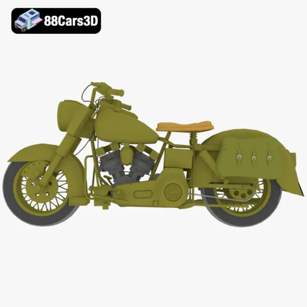 mototsikly-old-motorcycle-world-war-002 WWII Military Motorcycle 3D Model