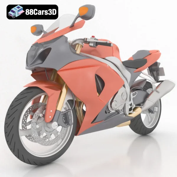 Sportbike 3D Model High-Performance Motorcycle