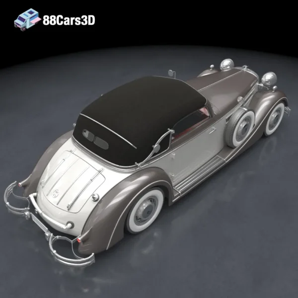 1937 Horch 853 A Sport Cabriolet 3D Model Classic Luxury Convertible