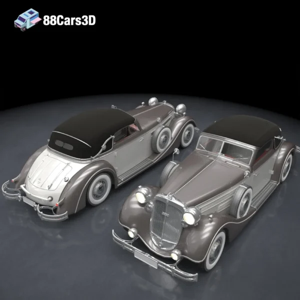 1937 Horch 853 A Sport Cabriolet 3D Model Classic Luxury Convertible