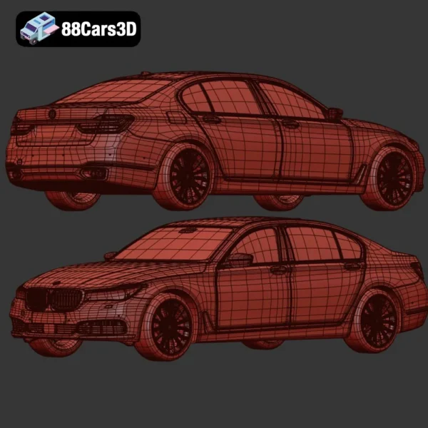 2016_BMW_7_Series-008 2016 BMW 7 Series 3D Model Luxury Sedan for Rendering