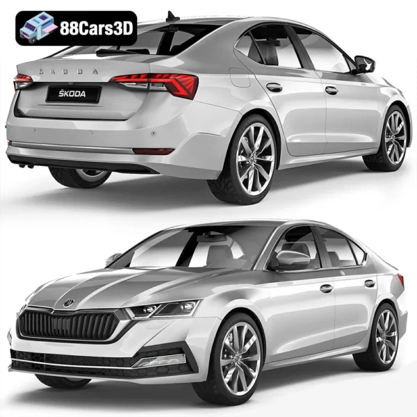 Skoda Octavia A8 2020 3D Model Modern Sedan Asset